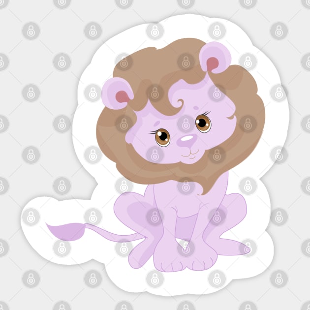 Cute Purple Baby Lion Sticker by Animal Specials